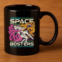 Space Busters Video Game Cartridge 11oz C Handle Ceramic Mug