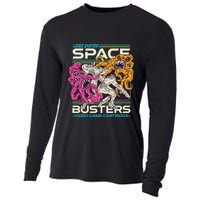 Space Busters Video Game Cartridge Cooling Performance Long Sleeve Crew
