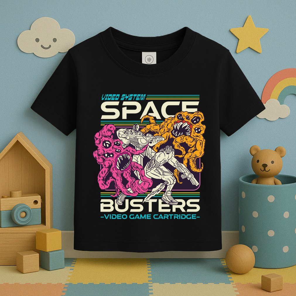 Space Busters Video Game Cartridge Toddler T-Shirt