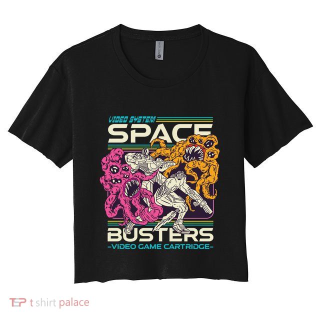 Space Busters Video Game Cartridge Crop Top