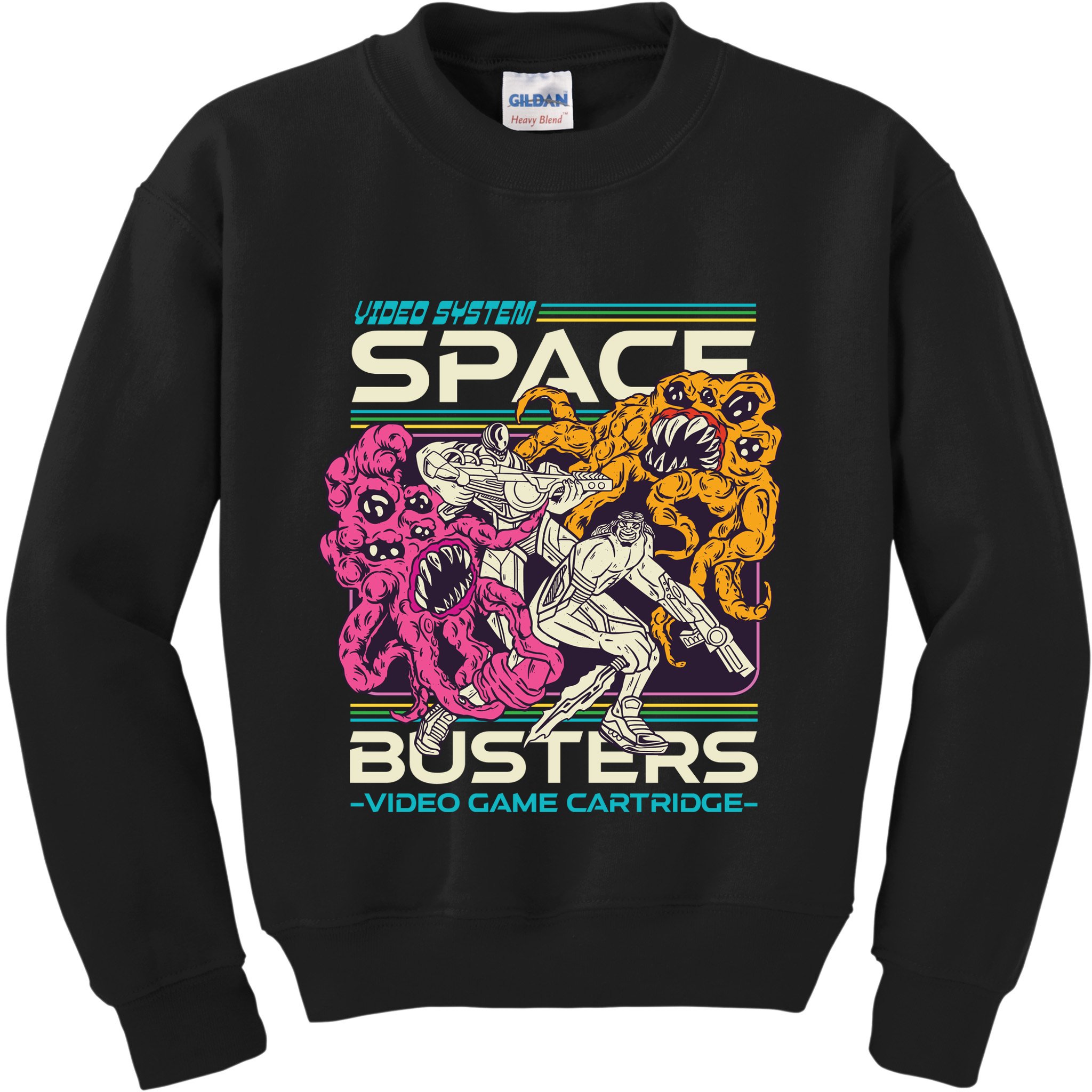 Space Busters Video Game Cartridge Kids Sweatshirt