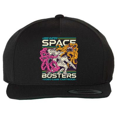 Space Busters Video Game Cartridge Wool Snapback Cap