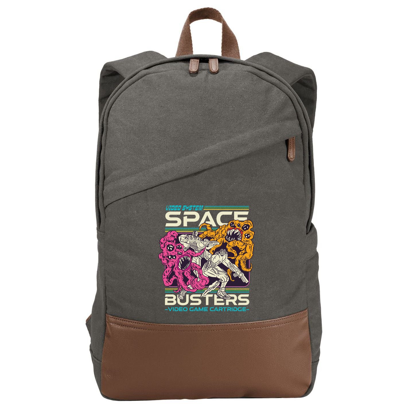 Space Busters Video Game Cartridge Cotton Canvas Backpack
