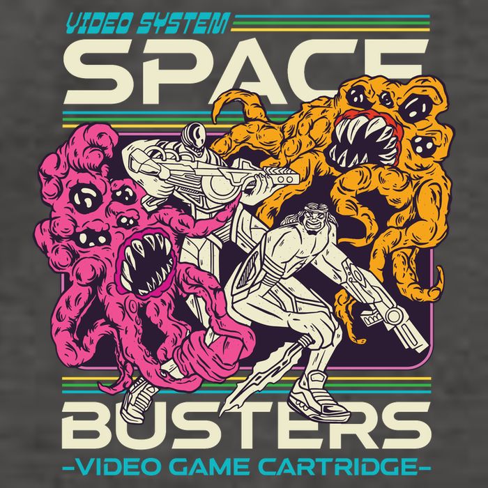 Space Busters Video Game Cartridge Vector Backpack