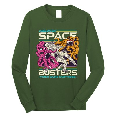 Space Busters Video Game Cartridge Long Sleeve Shirt
