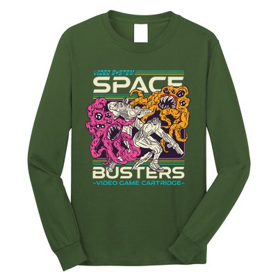 Space Busters Video Game Cartridge Long Sleeve Shirt