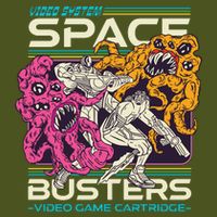 Space Busters Video Game Cartridge Premium T-Shirt