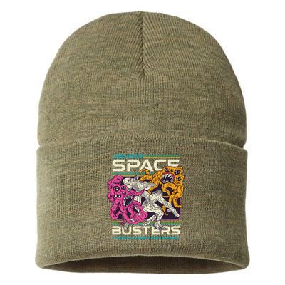 Space Busters Video Game Cartridge Sustainable Knit Beanie