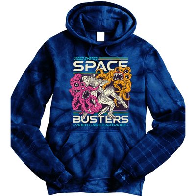 Space Busters Video Game Cartridge Tie Dye Hoodie