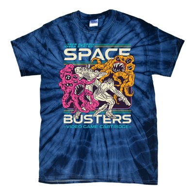 Space Busters Video Game Cartridge Tie-Dye T-Shirt