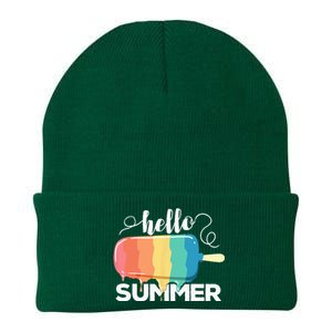 Sunny Beach Vacation Ice Cream Popsicle Hello Summer Knit Cap Winter Beanie