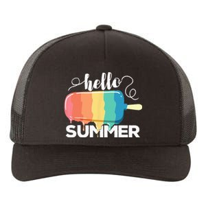 Sunny Beach Vacation Ice Cream Popsicle Hello Summer Yupoong Adult 5-Panel Trucker Hat