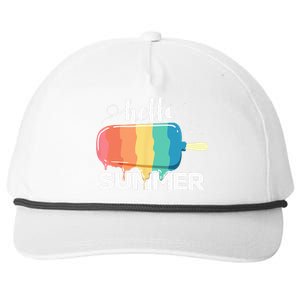 Sunny Beach Vacation Ice Cream Popsicle Hello Summer Snapback Five-Panel Rope Hat