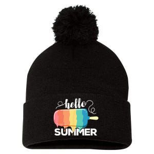 Sunny Beach Vacation Ice Cream Popsicle Hello Summer Pom Pom 12in Knit Beanie