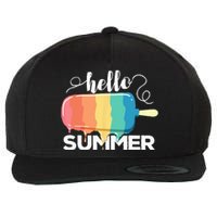 Sunny Beach Vacation Ice Cream Popsicle Hello Summer Wool Snapback Cap