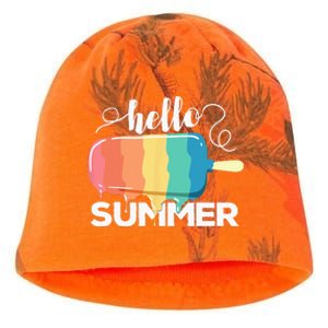 Sunny Beach Vacation Ice Cream Popsicle Hello Summer Kati - Camo Knit Beanie