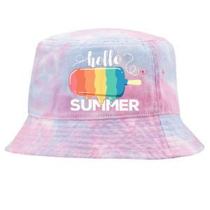 Sunny Beach Vacation Ice Cream Popsicle Hello Summer Tie-Dyed Bucket Hat