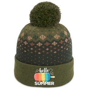 Sunny Beach Vacation Ice Cream Popsicle Hello Summer The Baniff Cuffed Pom Beanie