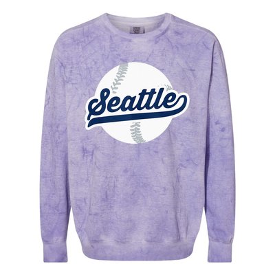 Seattle Baseball Vintage Pride Love City Colorblast Crewneck Sweatshirt