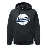 Seattle Baseball Vintage Pride Love City Performance Fleece Hoodie