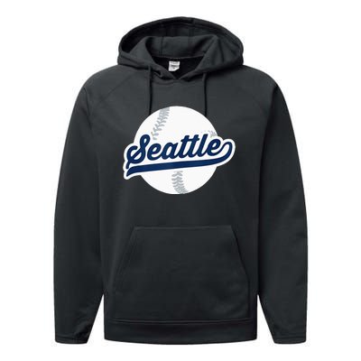 Seattle Baseball Vintage Pride Love City Performance Fleece Hoodie