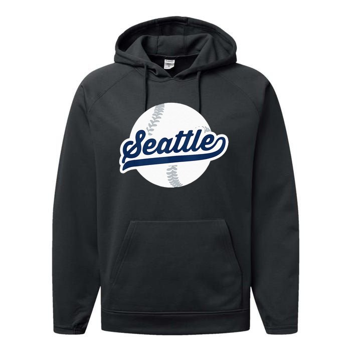 Seattle Baseball Vintage Pride Love City Performance Fleece Hoodie