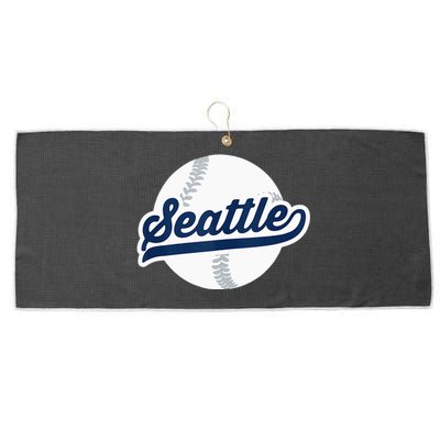 Seattle Baseball Vintage Pride Love City Large Microfiber Waffle Golf Towel