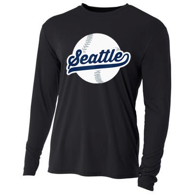 Seattle Baseball Vintage Pride Love City Cooling Performance Long Sleeve Crew