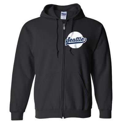 Seattle Baseball Vintage Pride Love City Full Zip Hoodie