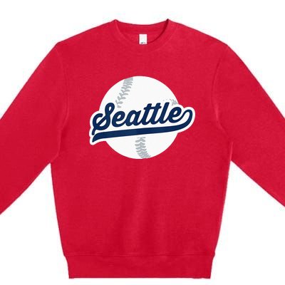 Seattle Baseball Vintage Pride Love City Premium Crewneck Sweatshirt