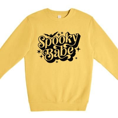 Spooky Babe Vibes Bat Halloween Premium Premium Crewneck Sweatshirt