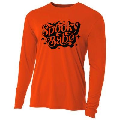 Spooky Babe Vibes Bat Halloween Premium Cooling Performance Long Sleeve Crew