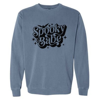 Spooky Babe Vibes Bat Halloween Premium Garment-Dyed Sweatshirt