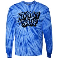 Spooky Babe Vibes Bat Halloween Premium Tie-Dye Long Sleeve Shirt