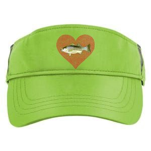 Striped Bass Valentines Day Fish Love Fingerprint Gift Adult Drive Performance Visor