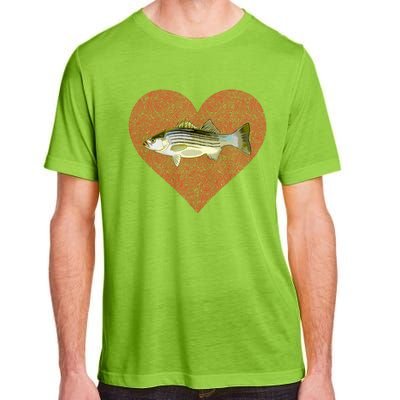 Striped Bass Valentines Day Fish Love Fingerprint Gift Adult ChromaSoft Performance T-Shirt