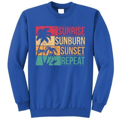 Summer Beach Vacation And Sunrise Sunburn Sunset Repeat Gift Sweatshirt