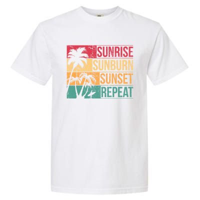 Summer Beach Vacation And Sunrise Sunburn Sunset Repeat Gift Garment-Dyed Heavyweight T-Shirt