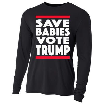 Save Babies Vote Trump Political Pro Life Anti Abortion 2020 Cooling Performance Long Sleeve Crew