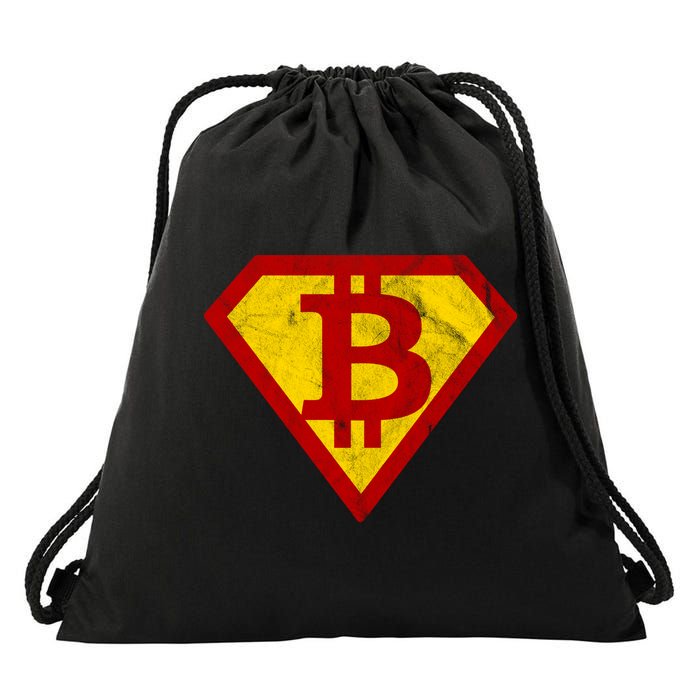 Super Bitcoin Vintage Drawstring Bag