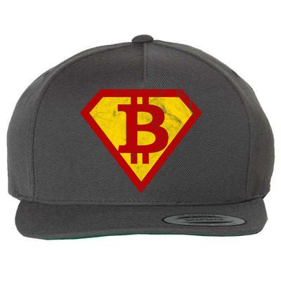 Super Bitcoin Vintage Wool Snapback Cap