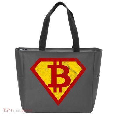 Super Bitcoin Vintage Zip Tote Bag