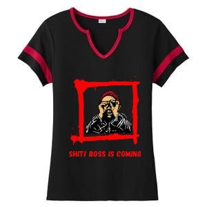 Sudden Boss Visit Panic Stay Cool Impress Succeed Ladies Halftime Notch Neck Tee