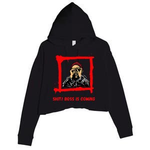 Sudden Boss Visit Panic Stay Cool Impress Succeed Crop Fleece Hoodie