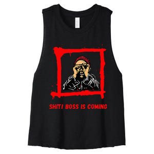 Sudden Boss Visit Panic Stay Cool Impress Succeed Women's Racerback Cropped Tank