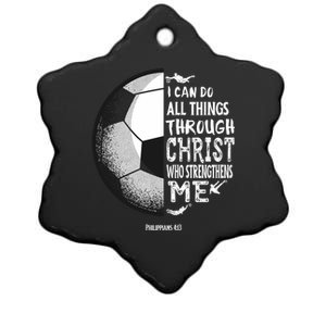 Soccer Bible Verse Christian Sayings Philippians Ceramic Star Ornament