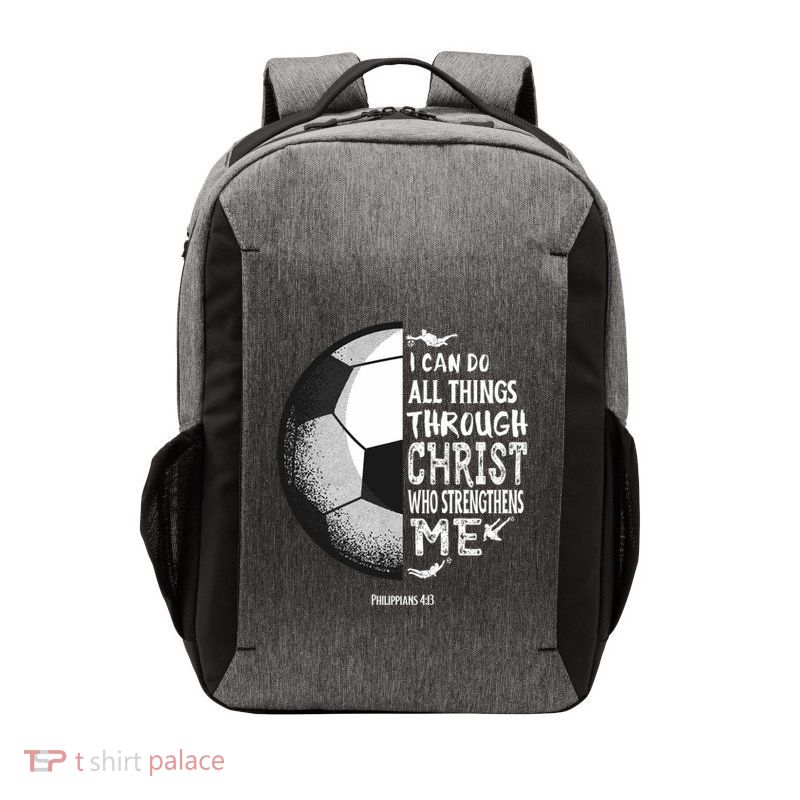 Soccer Bible Verse Christian Sayings Philippians Vector Backpack