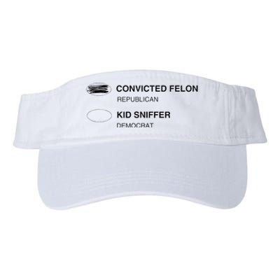 Sniffer Biden Vs Convicted Felon Ballot Paper Voting Valucap Bio-Washed Visor