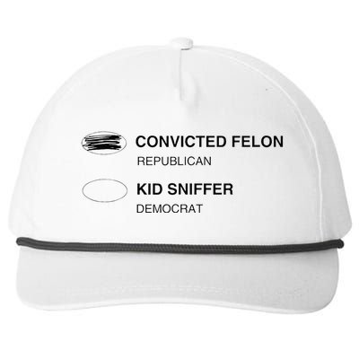 Sniffer Biden Vs Convicted Felon Ballot Paper Voting Snapback Five-Panel Rope Hat