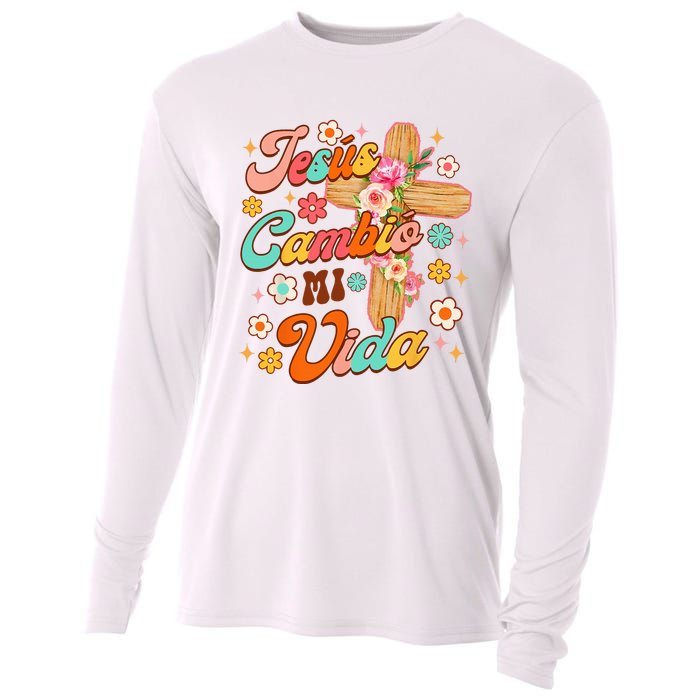 Spanish Bible Verse Christian Faith Jesus Cambio Mi Vida Cooling Performance Long Sleeve Crew